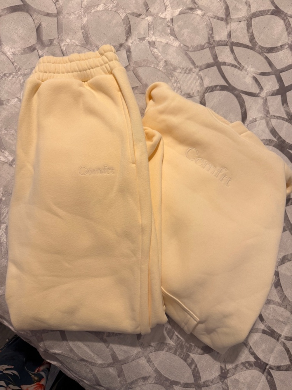 Women's butter yellow Sweat set  - hoodie and Bottoms